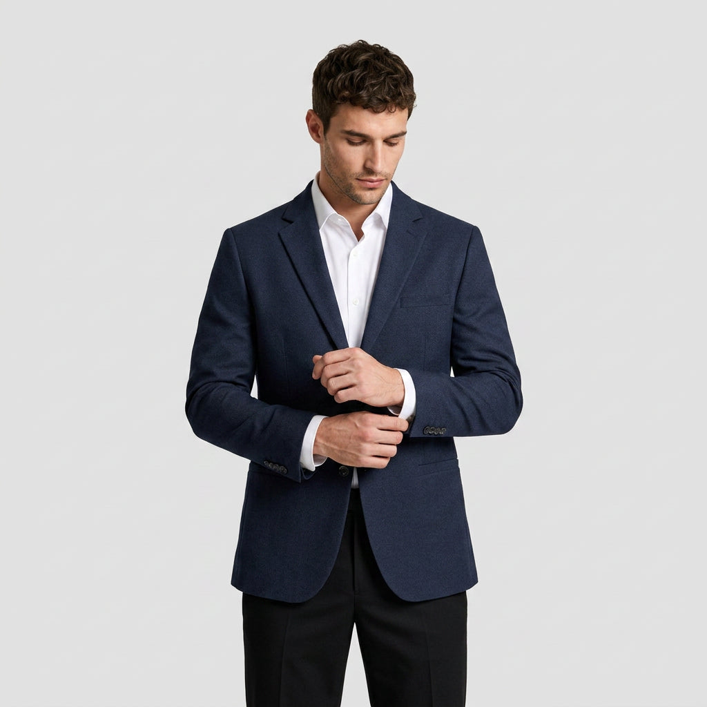 Slim Fit Blazer Notch Lapel Two Button for Men