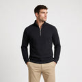 Lightweight Ribbed Quarter-Zip Pullover for Men