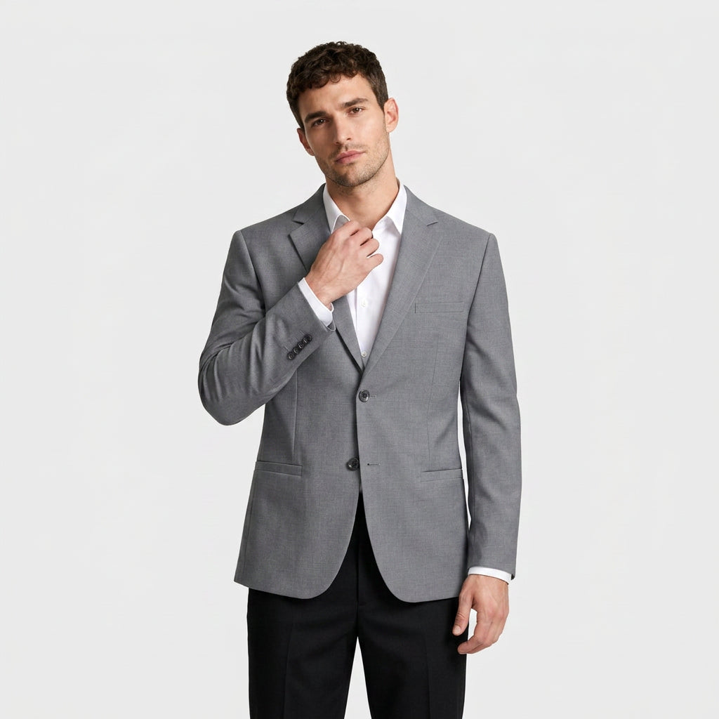 Slim Fit Blazer Notch Lapel Two Button for Men