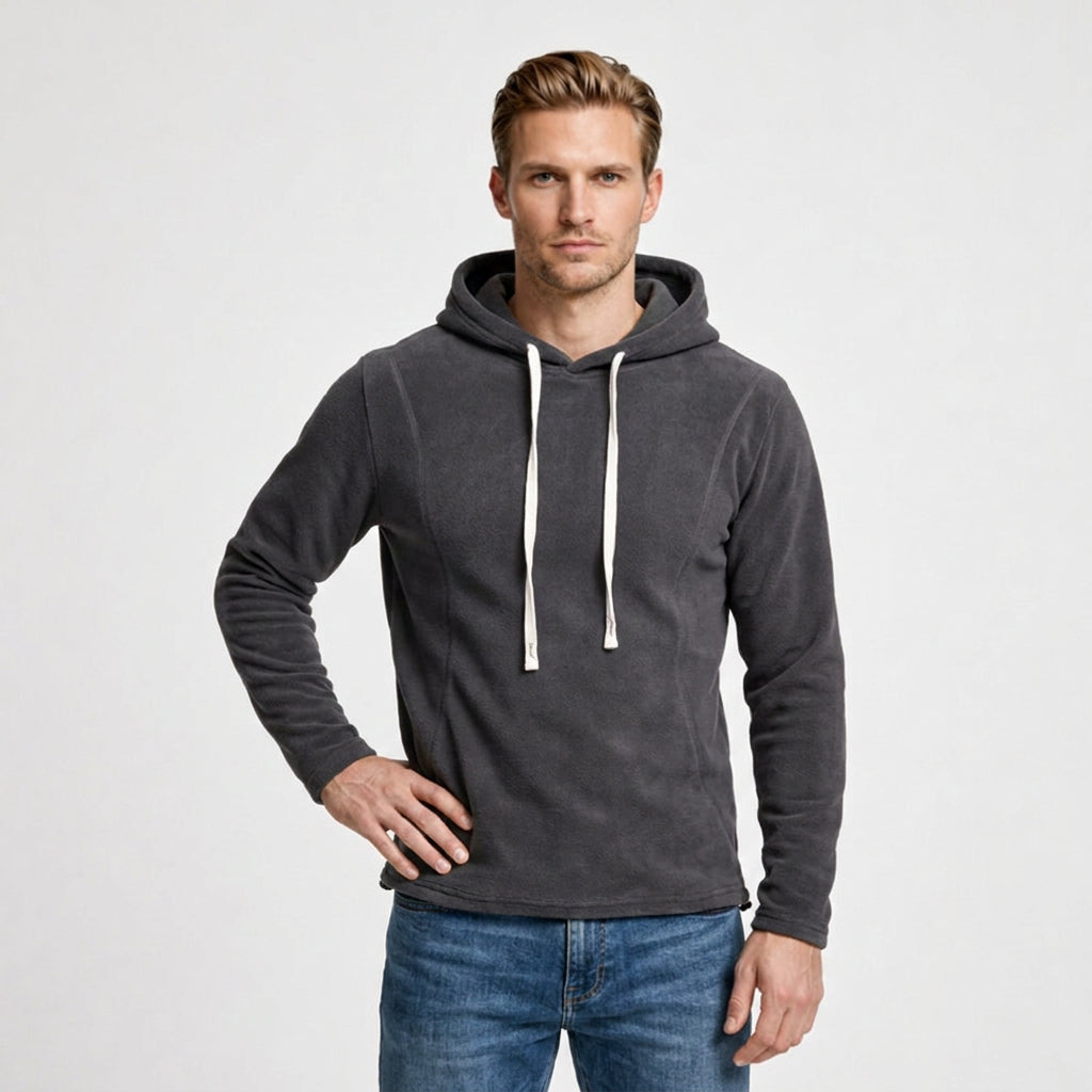 Midweight Fleece Hoodie Drawstring Regular Fit for Men