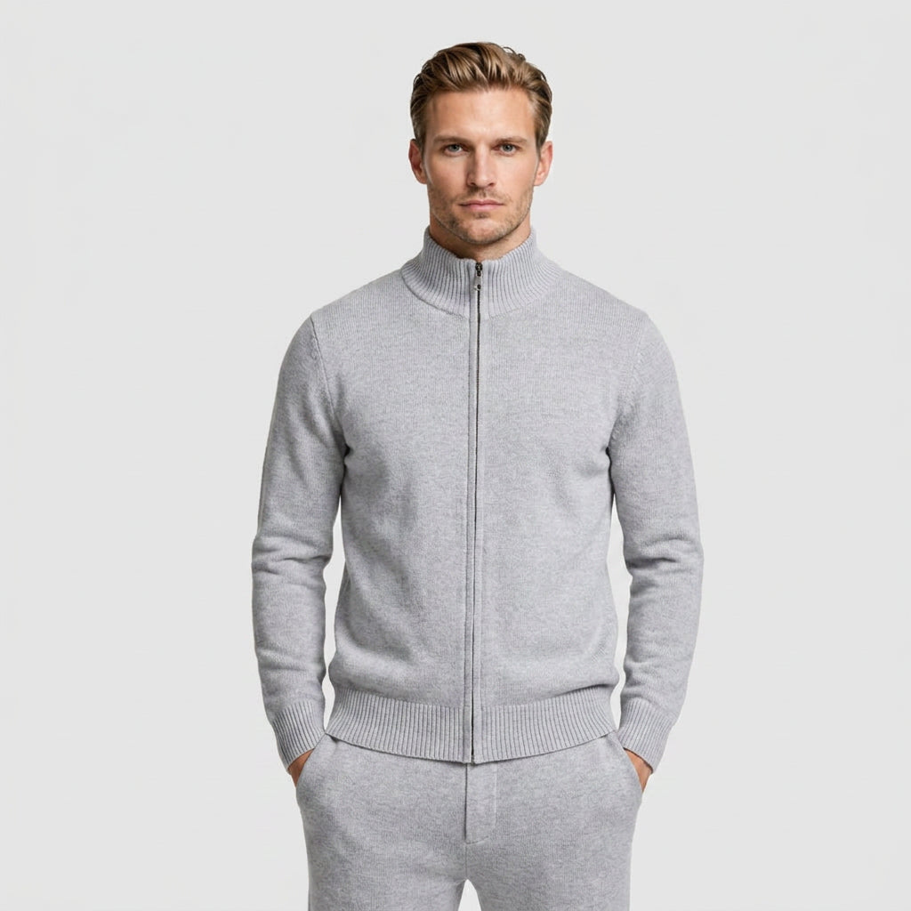Zip-Up Cotton Cardigan Regular Fit for Men