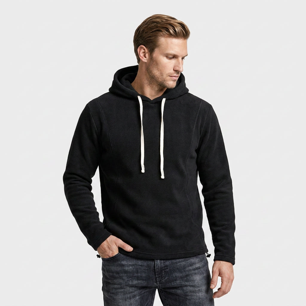 Midweight Fleece Hoodie Drawstring Regular Fit for Men