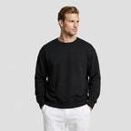 Crew Neck Cotton Blend Sweatshirt Regular Fit for Men
