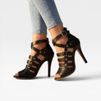 Women's Gladiator Cross-Strap Stiletto Sandals