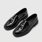 Patent Tassel Loafer Chunky Lug Sole for Men