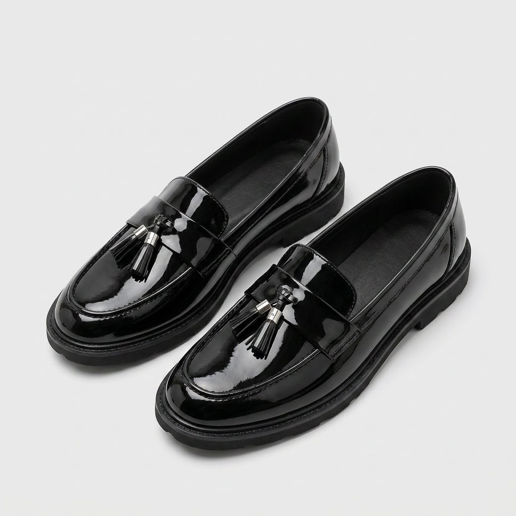 Patent Tassel Loafer Chunky Lug Sole for Men