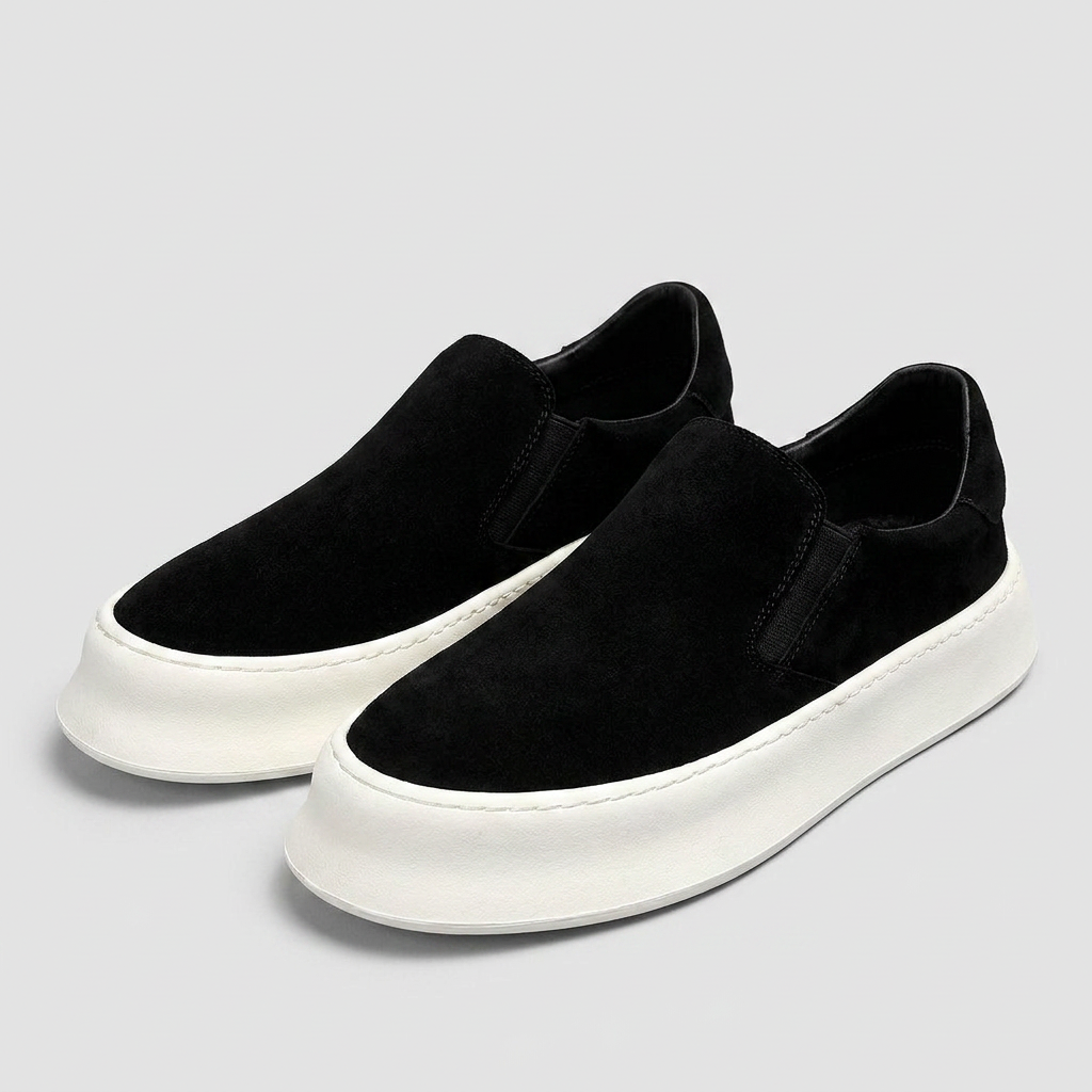 Suede Slip-On Sneaker Chunky Platform Sole for Men
