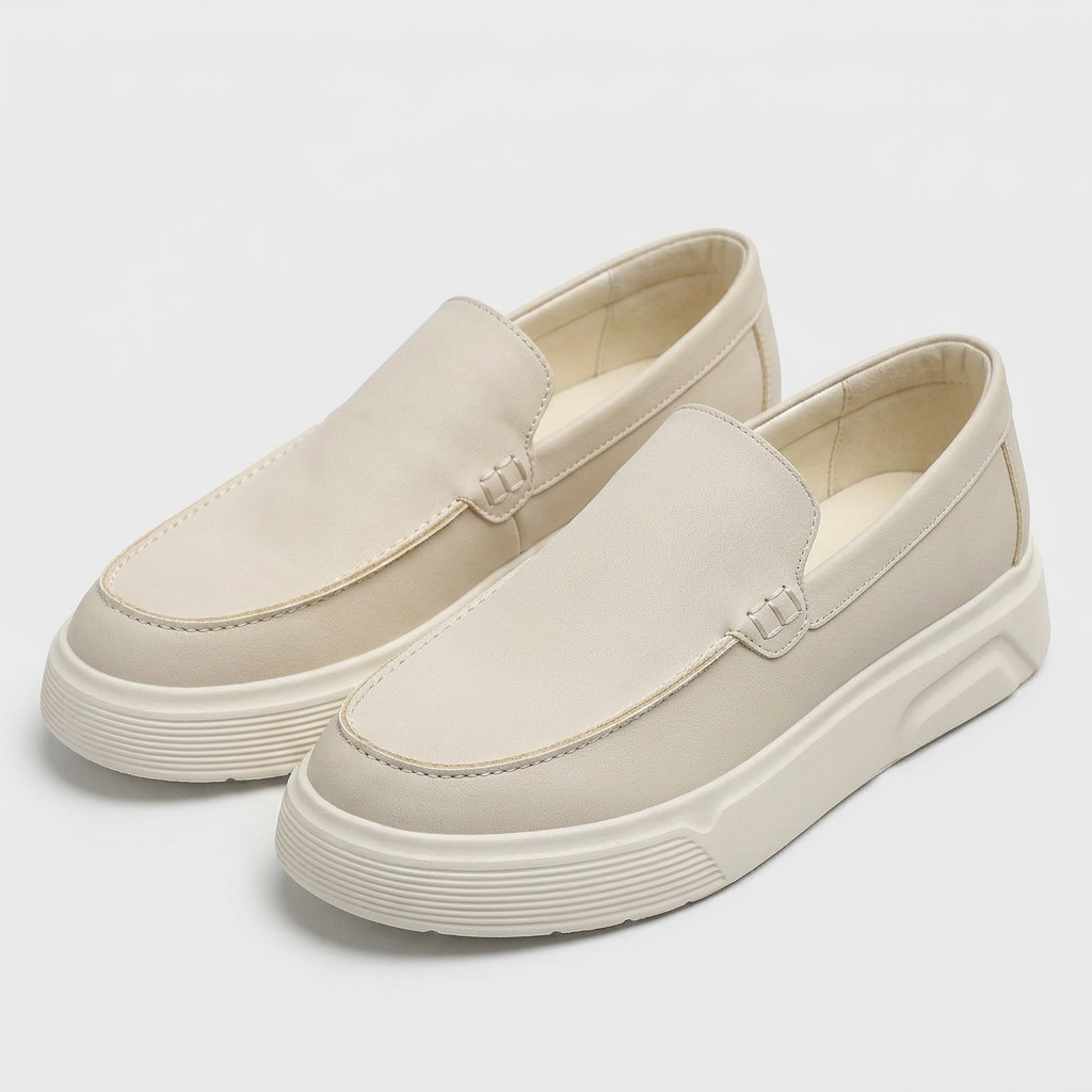 Suede Slip-On Loafer Chunky Platform Sole for Men