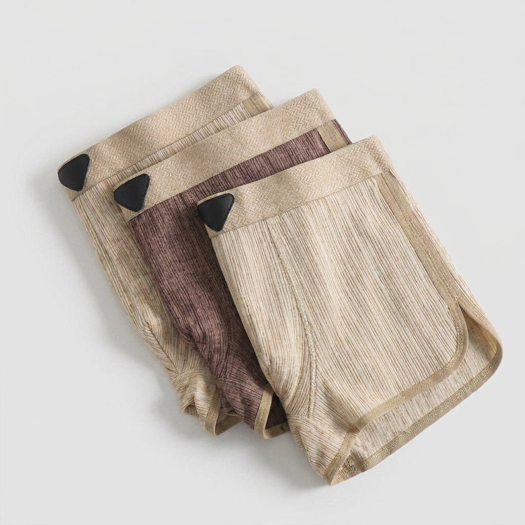 3-Pack 100% Organic Cotton Retro Boxer Shorts for Men