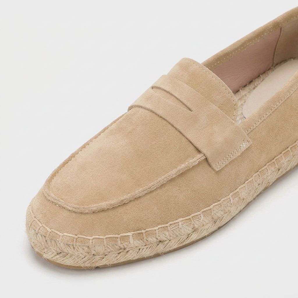 Suede Penny Loafer Espadrille Jute Sole for Men