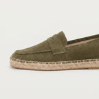 Suede Penny Loafer Espadrille Jute Sole for Men