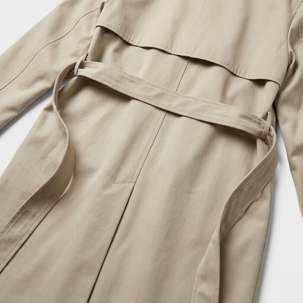 Long Waterproof Double-Breasted Trench Coat for Men