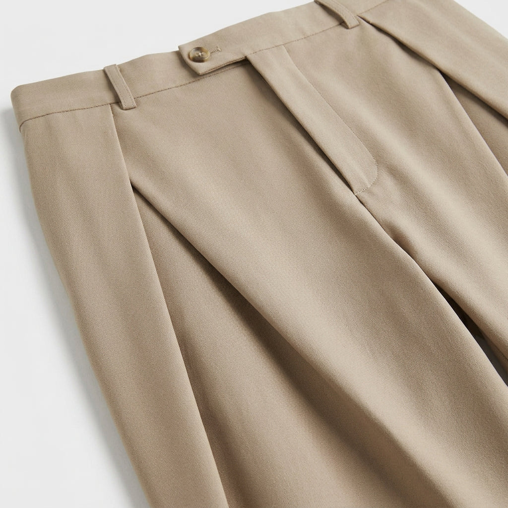 Deep Pleat Wide Leg Trousers for Men