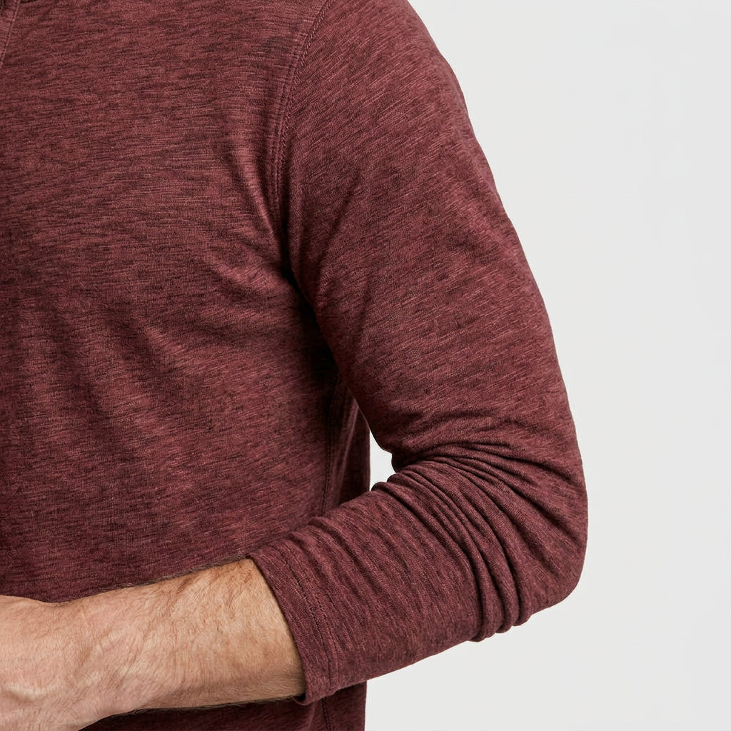 Long Sleeve Henley Slub Jersey for Men