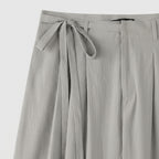 Wide Leg Pleated Trousers with Tie Waist for Men