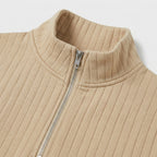 Lightweight Ribbed Quarter-Zip Pullover for Men