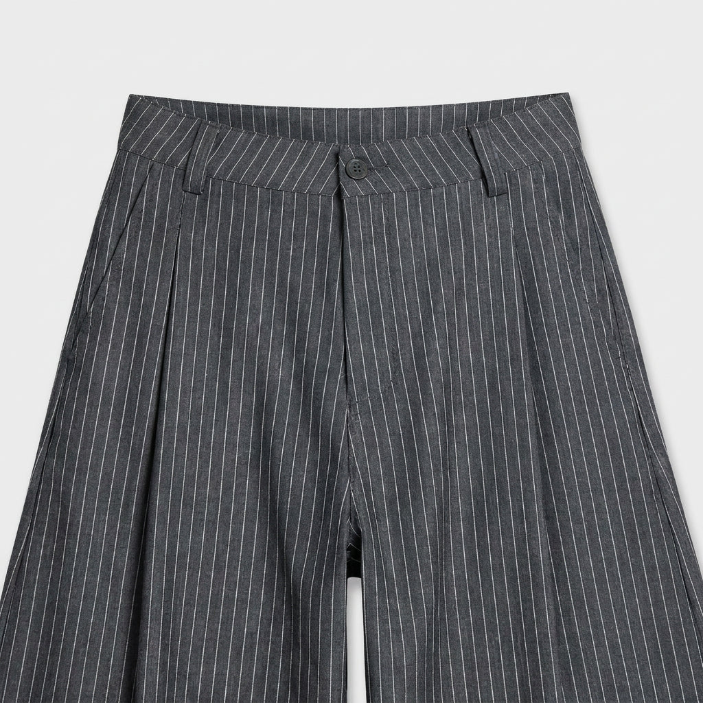Oversized Pleated Pinstripe Trousers for Men