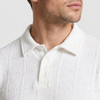 Textured Jacquard Polo Open Collar for Men