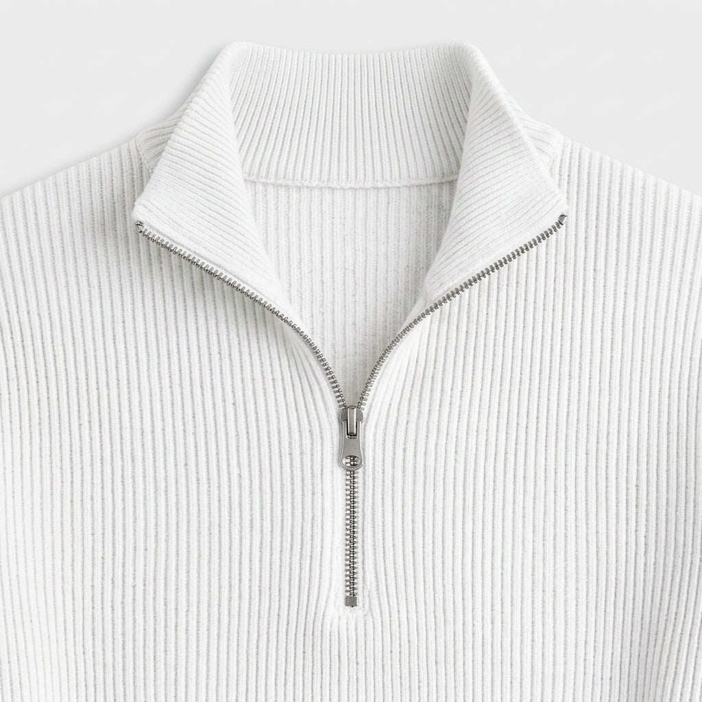 Ribbed Quarter-Zip Sweater for Men