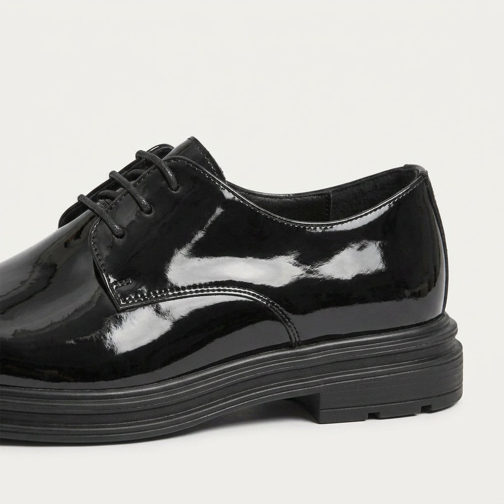 Plain Toe Derby Lace-Up Leather Dress Shoe for Men