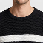 Striped Crewneck Pullover Sweater Slim Fit for Men