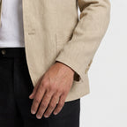 Linen Blazer Notch Lapel Patch Pockets for Men