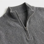 Quarter Zip Knit Sweater Ribbed Cuffs And Hem for Men