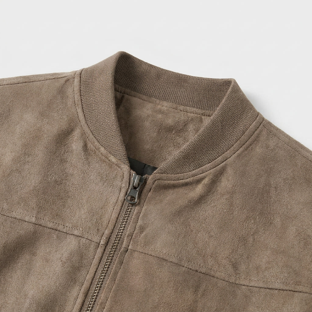 Suede Bomber Jacket for Men