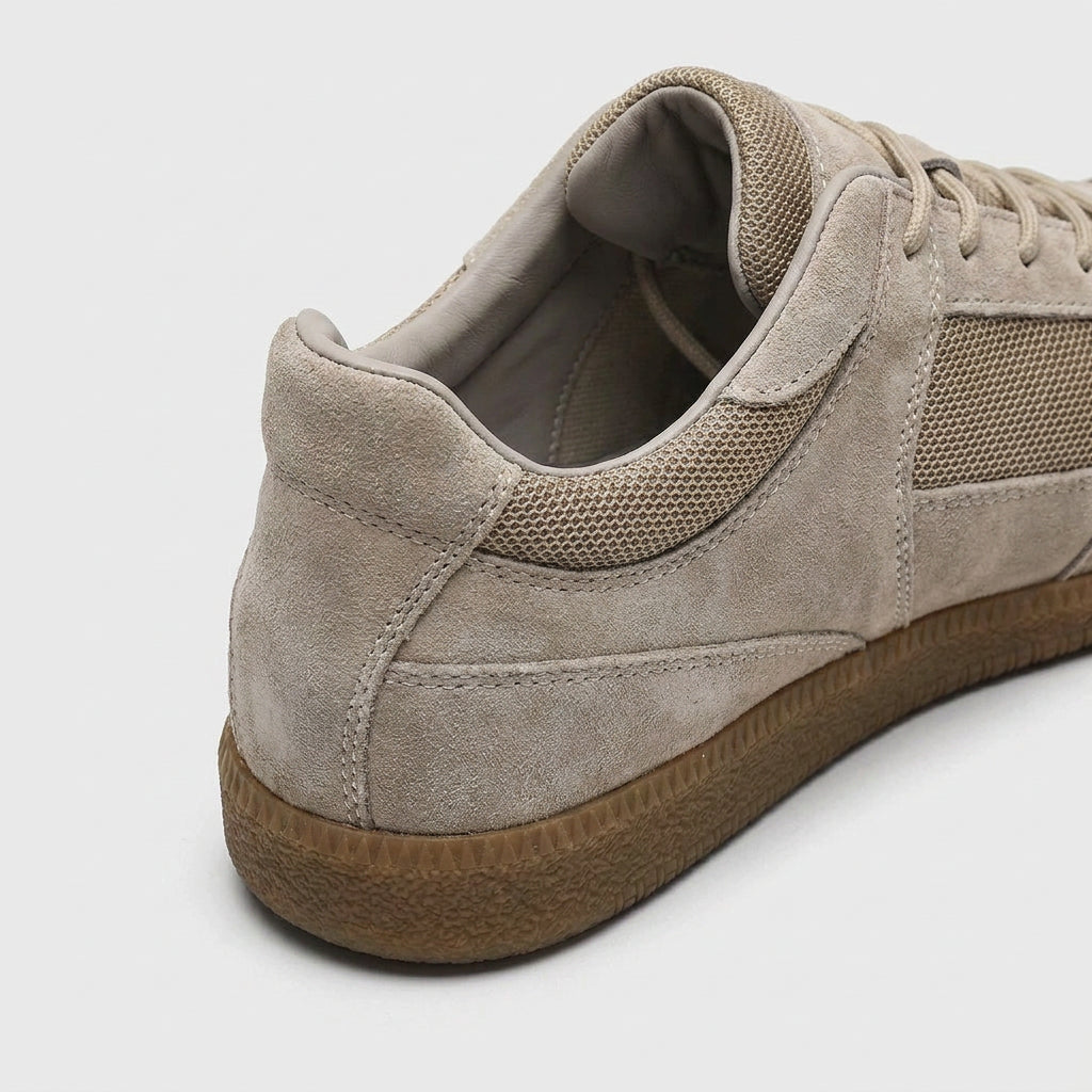 Suede and Mesh Retro Trainers for Men