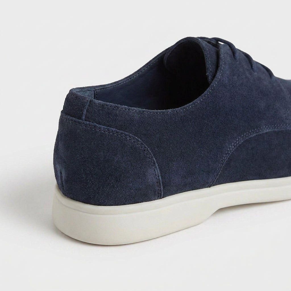 Suede Derby Shoes with Contrast Sole for Men