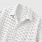 Pleated Matching Set Camp Collar Shirt Trousers for Men