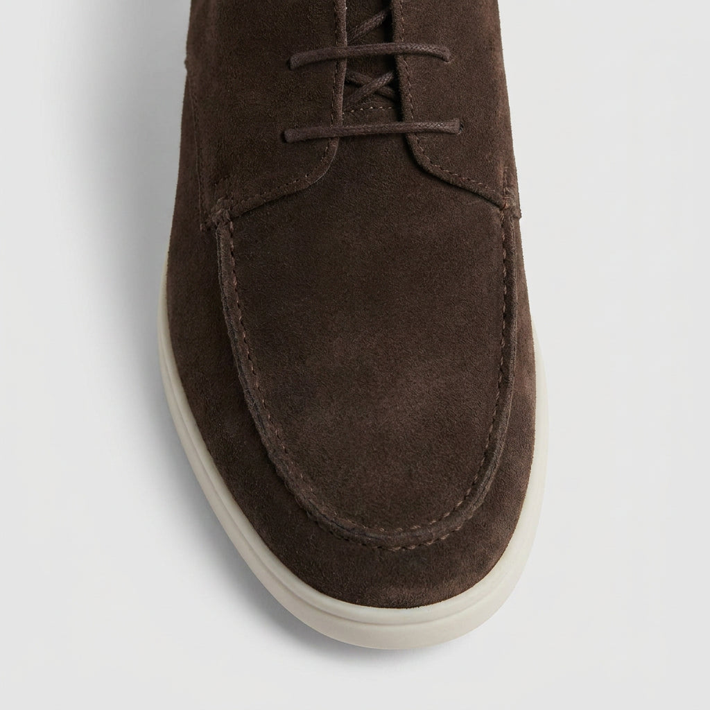 Suede Derby Shoes with Contrast Sole for Men