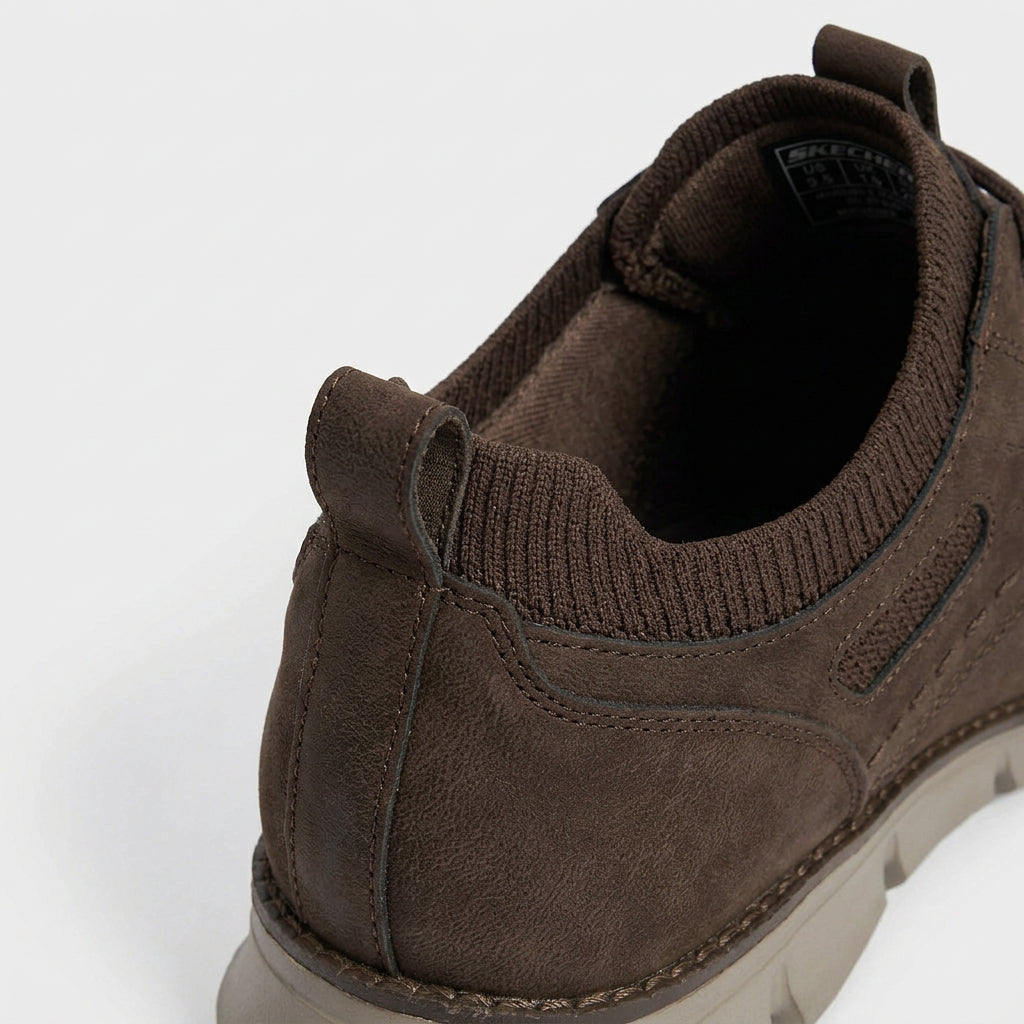 Suede Lace-Up Shoe Knit Upper Flex Sole for Men