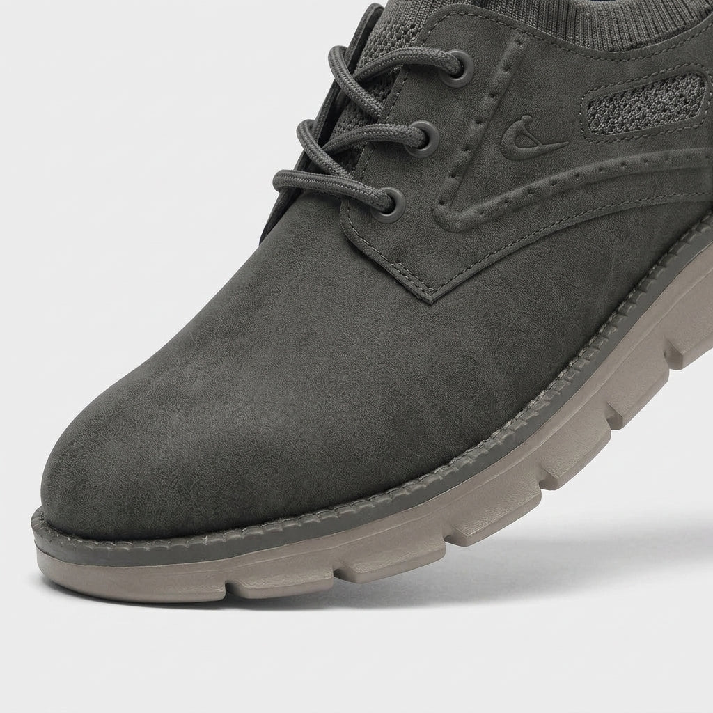 Suede Lace-Up Shoe Knit Upper Flex Sole for Men