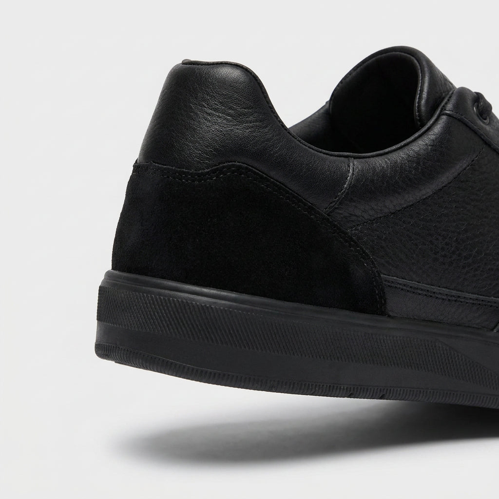 Leather Suede Panel Sneaker Translucent Sole for Men