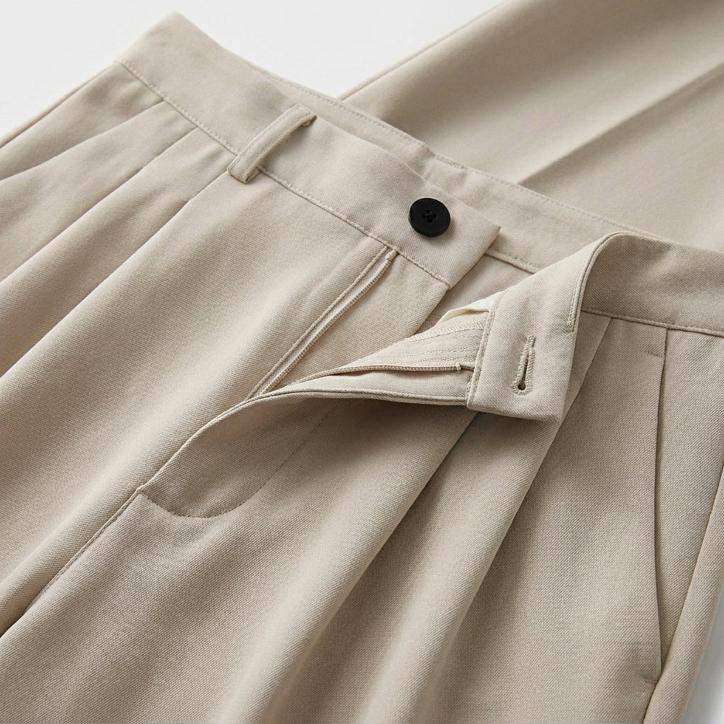 Soft Pleat Wide Leg Trousers for Men