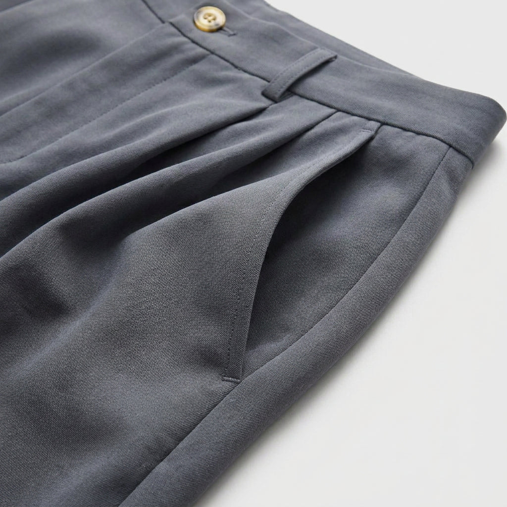 Soft Pleat Wide Leg Trousers for Men