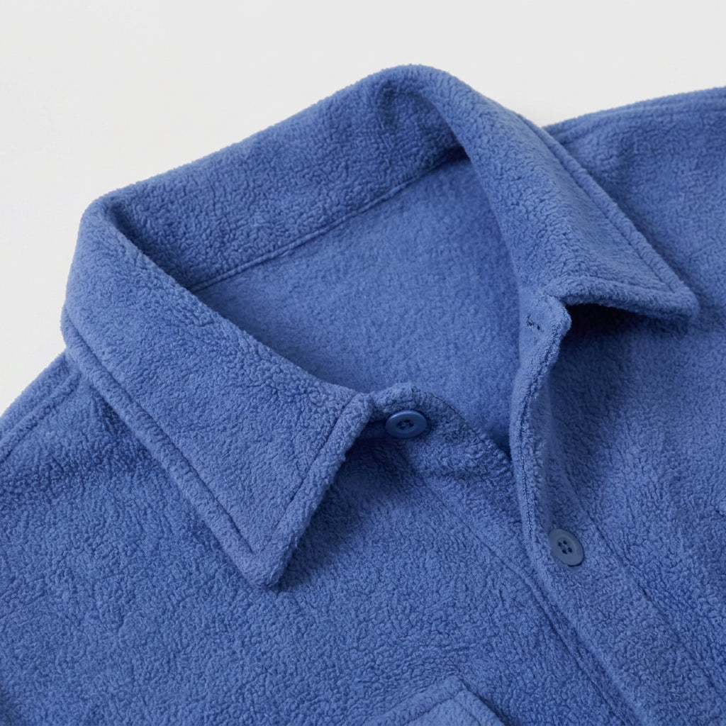Button-Front Fleece Overshirt for Men