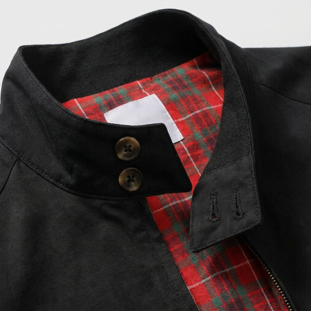 Harrington Jacket with Tartan Lining for Men