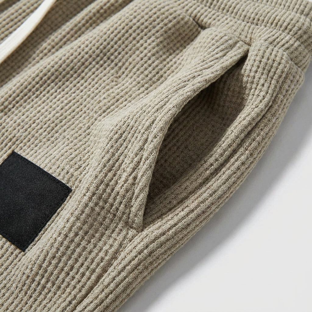 Waffle-Knit Straight Leg Sweatpants for Men