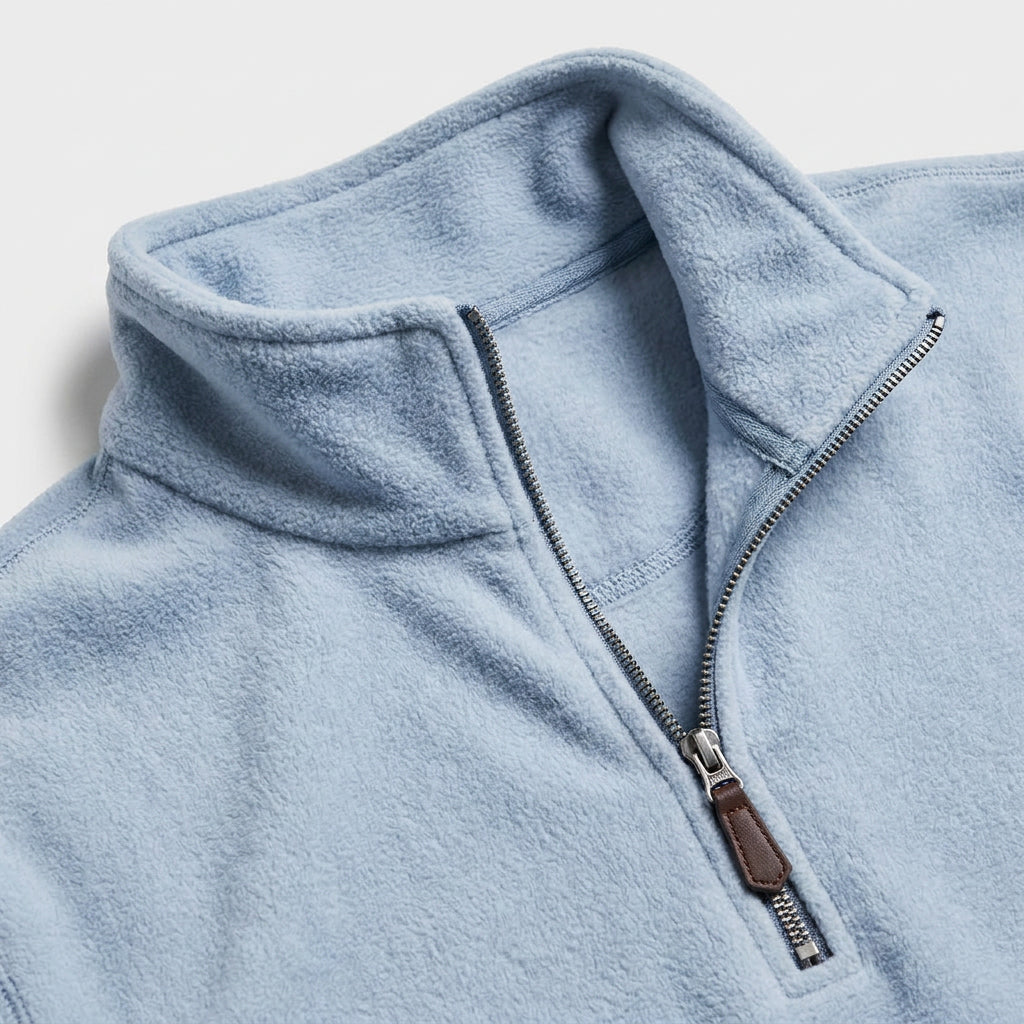 Fleece Half-Zip Sweatshirt High Collar Regular Fit for Men