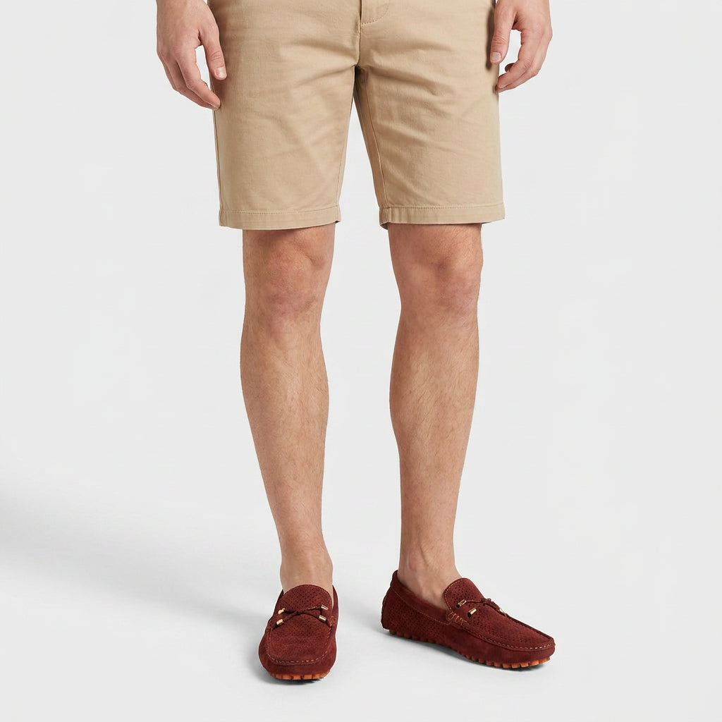 Perforated Suede Driving Moccasin Loafers for Men