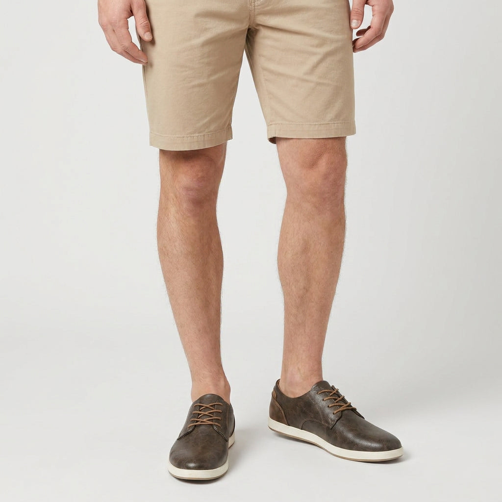Leather Look Derby Sneaker Contrast Sole for Men