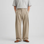 Deep Pleat Wide Leg Trousers for Men