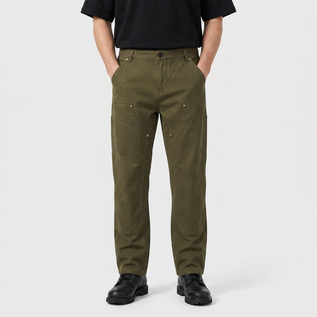Double-Knee Canvas Workwear Trousers for Men