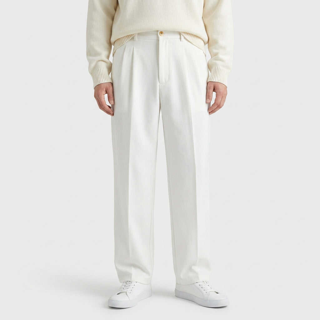 Soft Pleat Wide Leg Trousers for Men