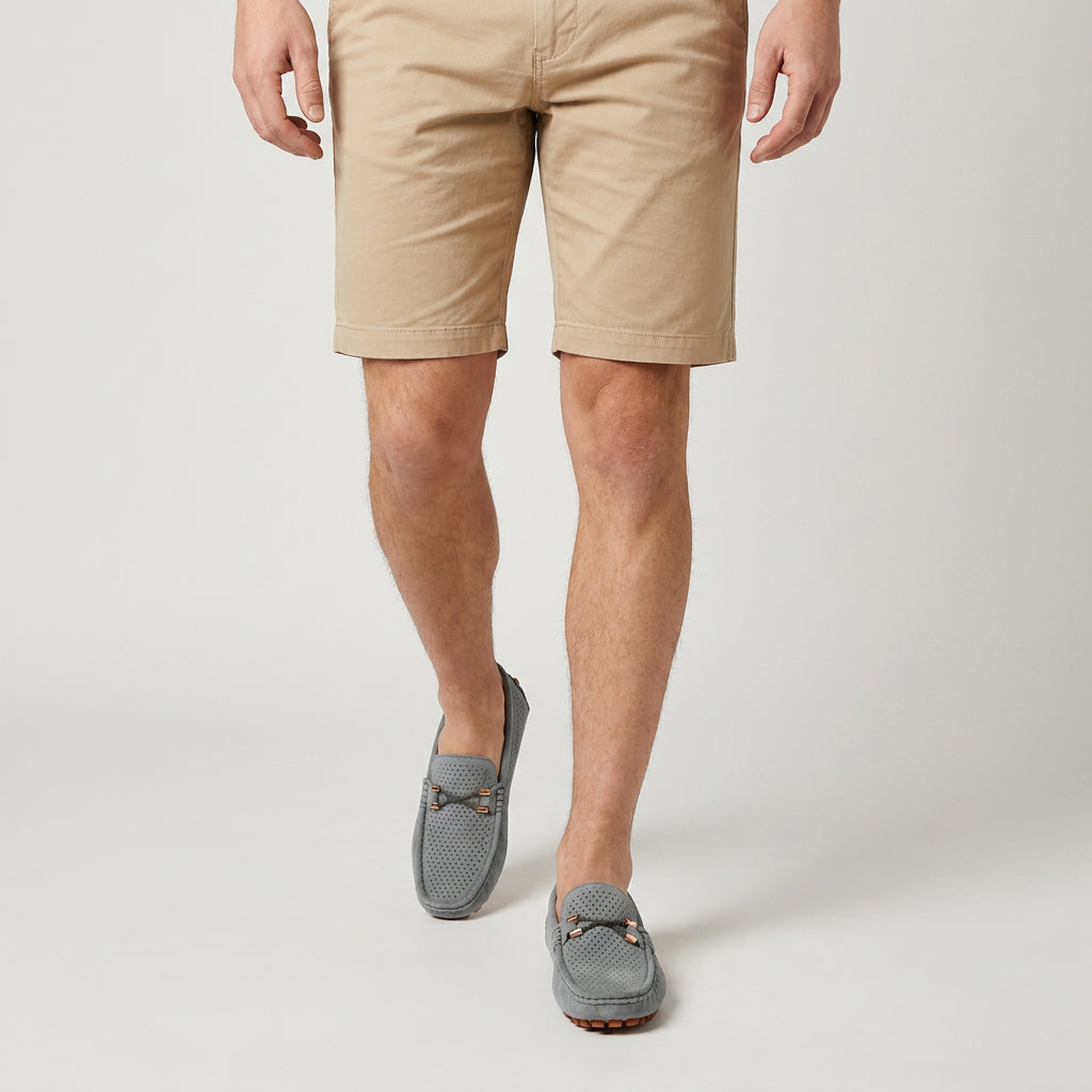 Perforated Suede Driving Moccasin Loafers for Men