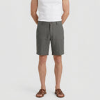 Linen Chino Shorts Flat Front Button Closure for Men