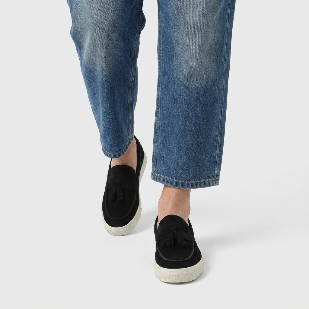 Suede Tassel Loafer Vulcanised Sole for Men