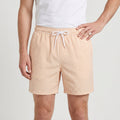 Striped Swim Shorts Elastic Waist Drawcord for Men